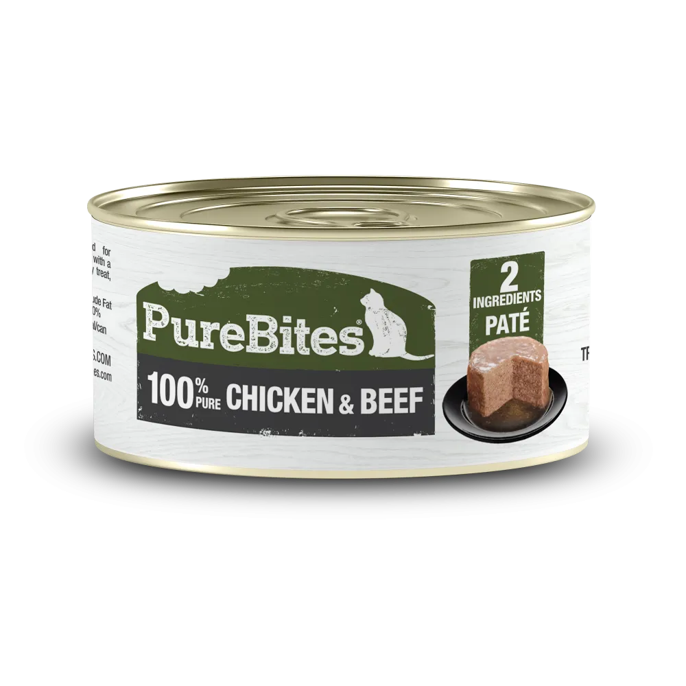 PureBites 100% Pure Chicken & Beef Pate Cat Treat