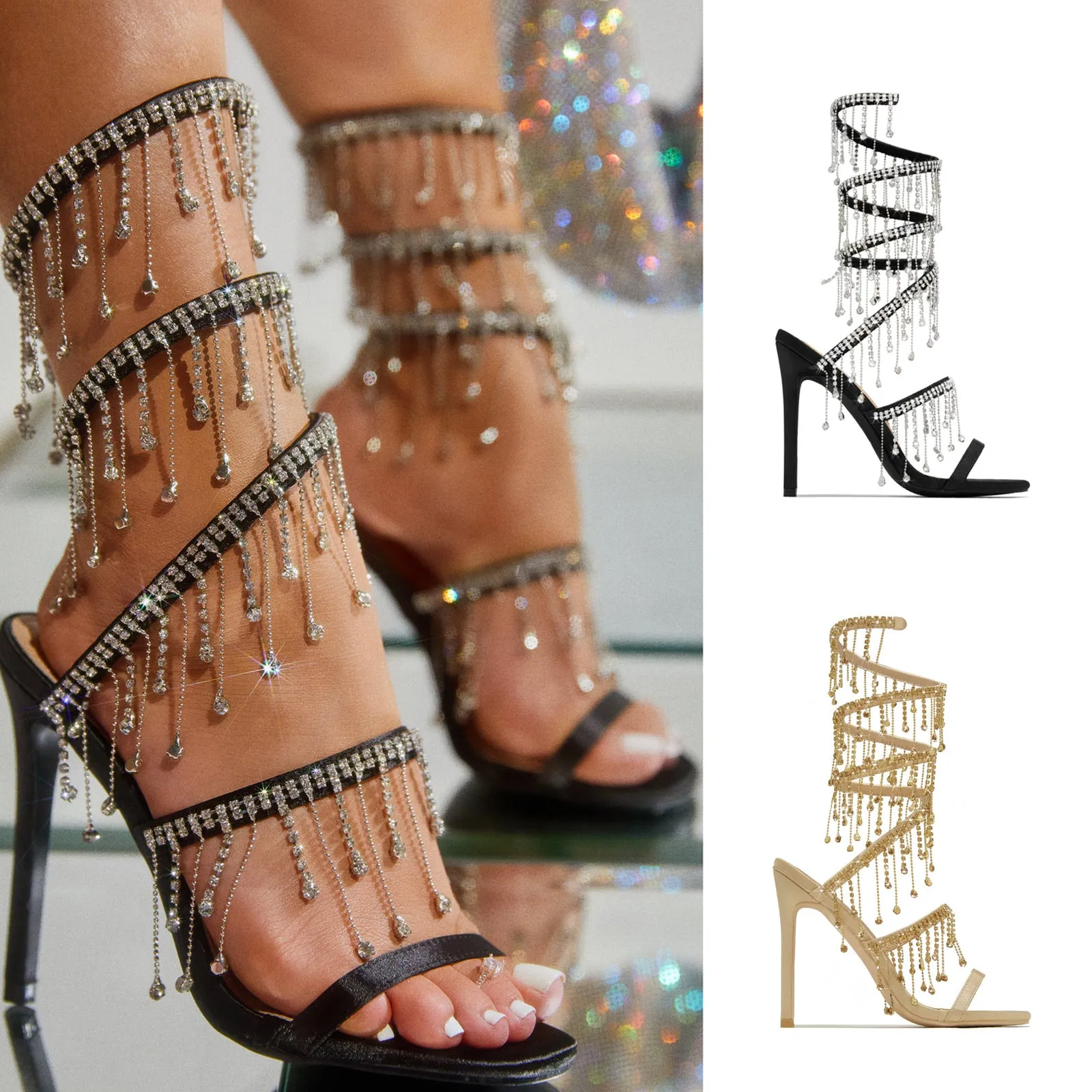 Rylee Strappy Rhinestone Sandals