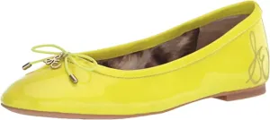 Sam Edelman Felicia Neon Citrine Slip On Rounded Closed Toe Flexible Ballet Flat