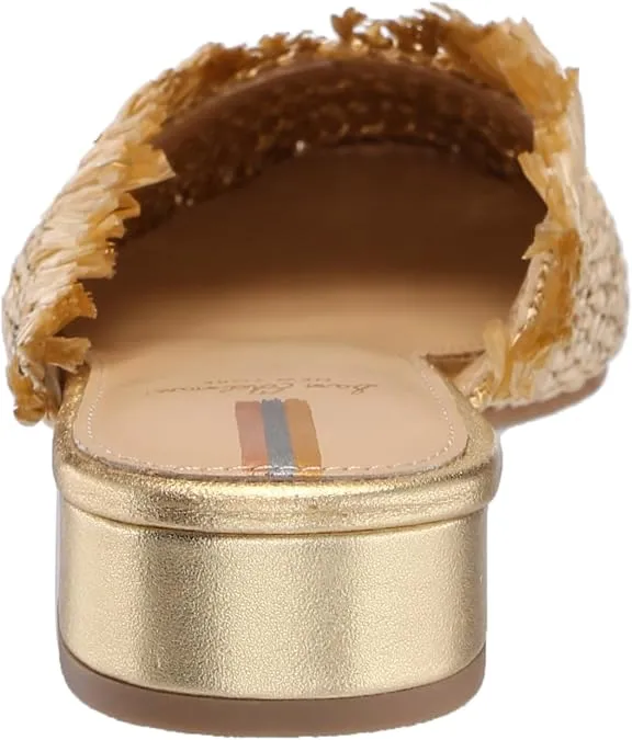 Sam Edelman Reeta Gold Squared Toe Fringe Detailed Slip On Classic Flats Shoes