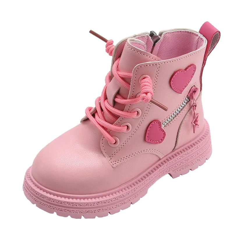 Soft Pink Kids Fashion Ankle Boots