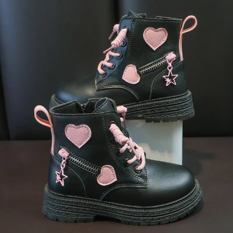 Soft Pink Kids Fashion Ankle Boots