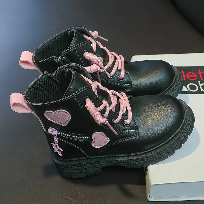 Soft Pink Kids Fashion Ankle Boots