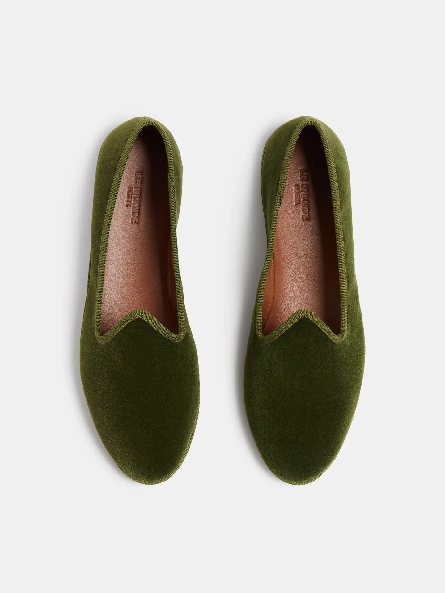 Soft Venetian Slipper / Olive Green Velvet