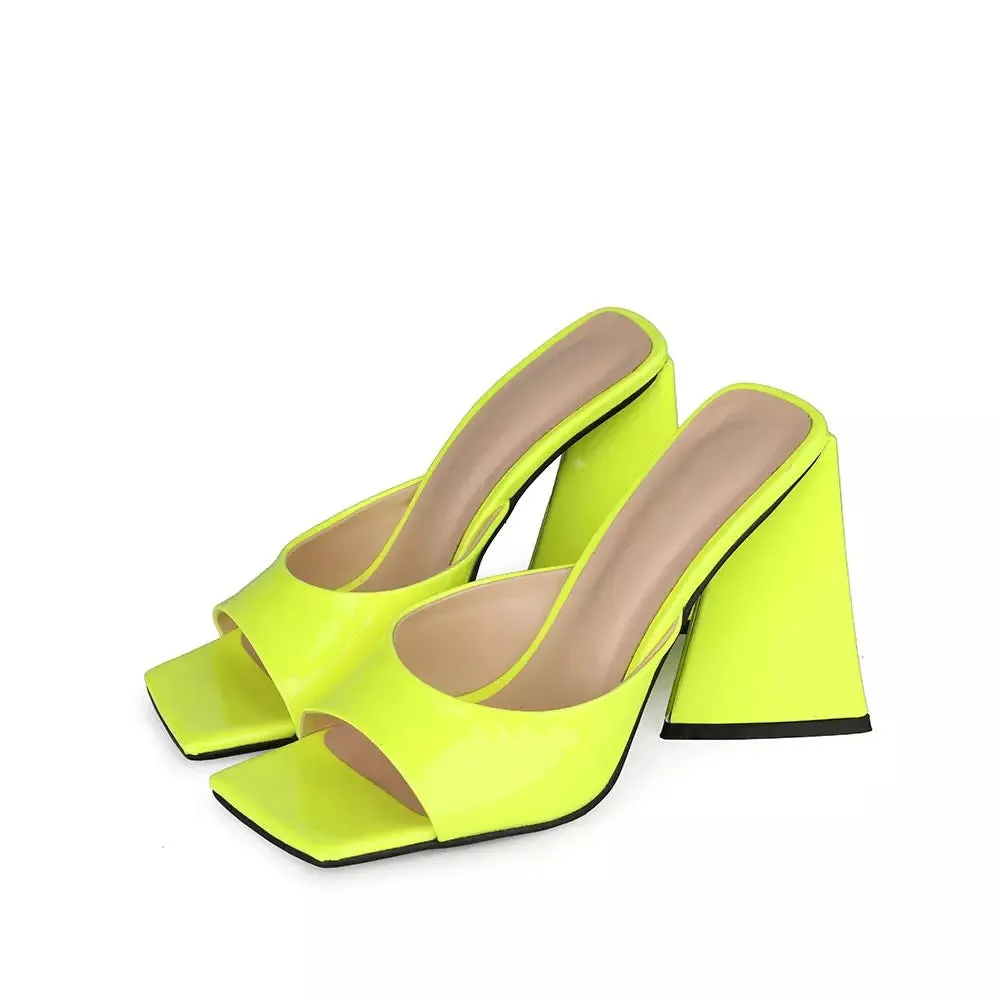 Square Peep Toe Mules