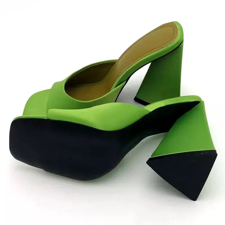 Square Peep Toe Mules