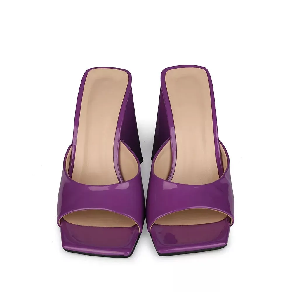 Square Peep Toe Mules