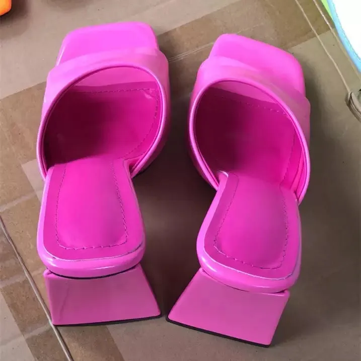 Square Peep Toe Mules