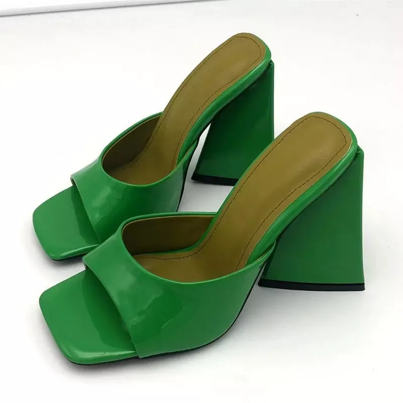 Square Peep Toe Mules