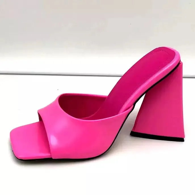 Square Peep Toe Mules