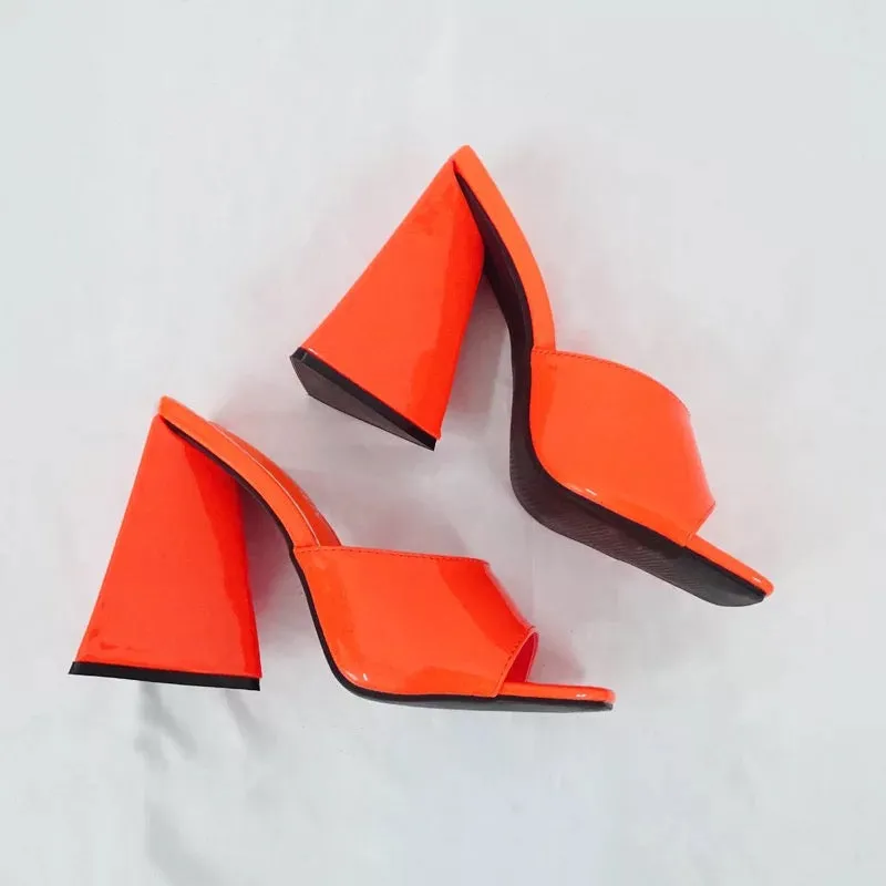 Square Peep Toe Mules