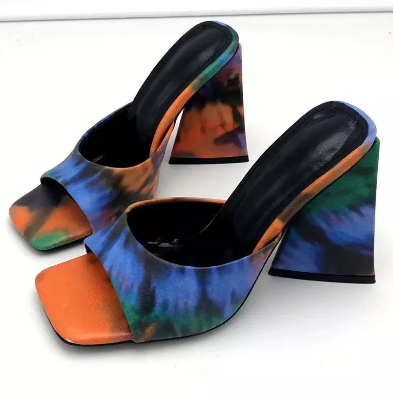 Square Peep Toe Mules