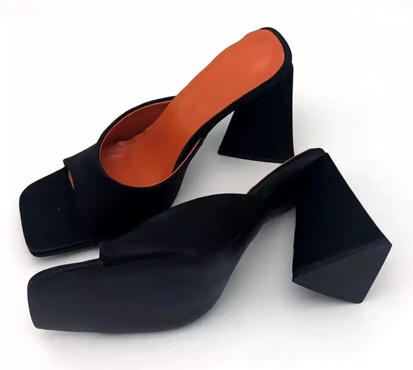 Square Peep Toe Mules