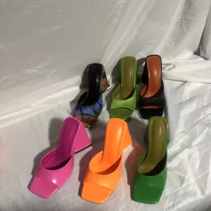 Square Peep Toe Mules