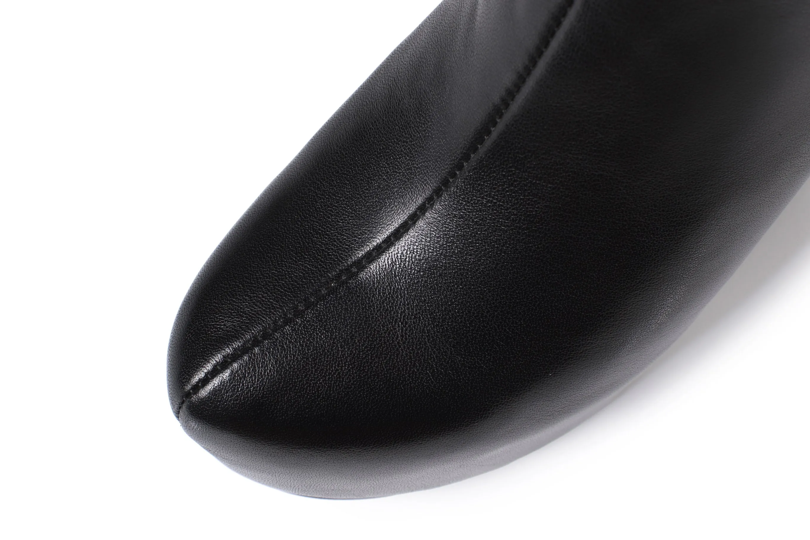 TinaCus Women's Handmade Genuine Leather Round Toe Transparent High Heel Half Zip Up Knee High Boots with Platform