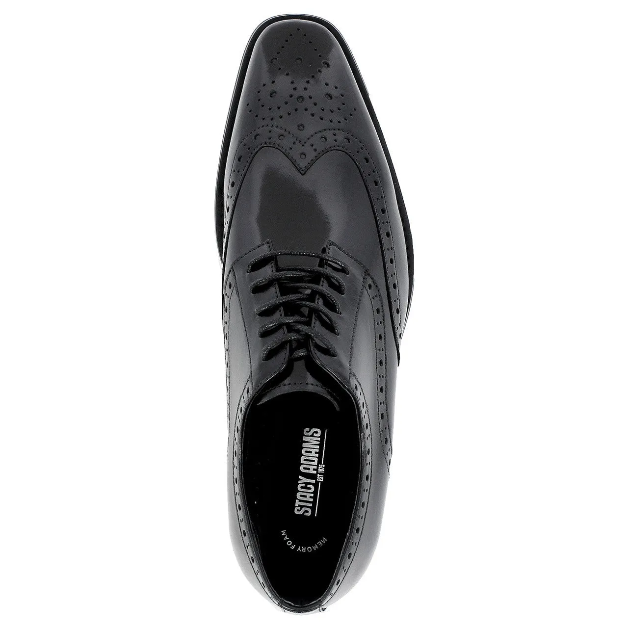 Tinsley Black Buffalo Leather Wingtip Oxfords by Stacy Adams