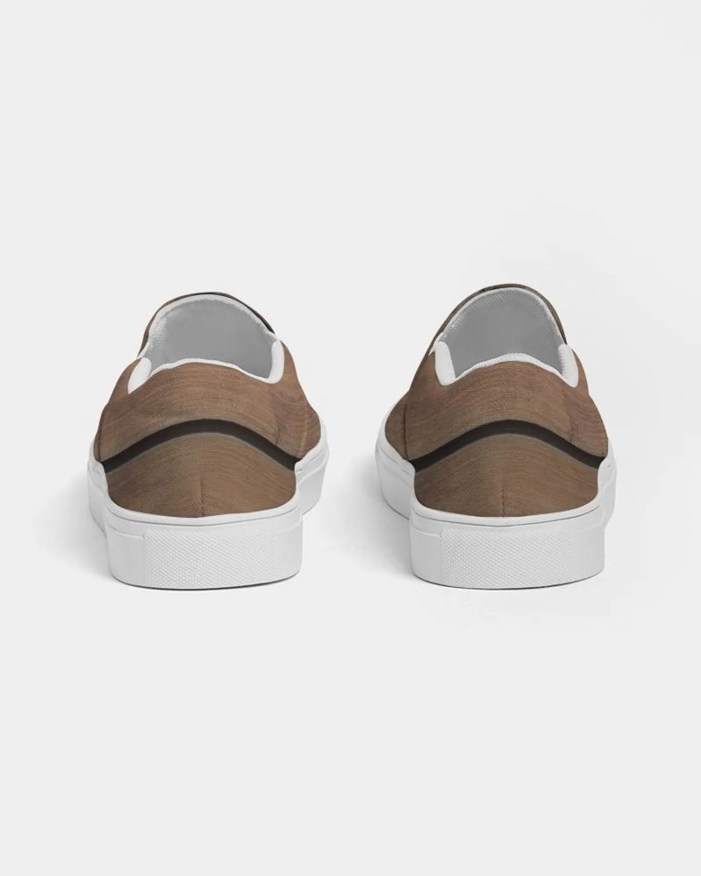 Women's Athletic Sneakers, Wood Plank Print Slip-On Canvas Shoes