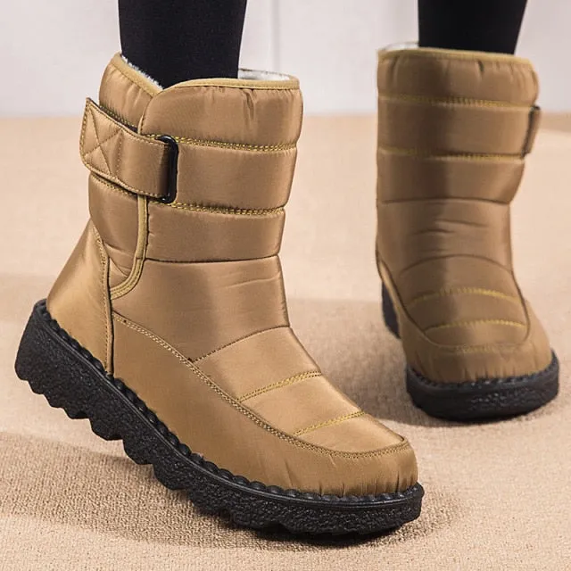 Women's Winter Waterproof Low Heel Ankle Boots Clearance