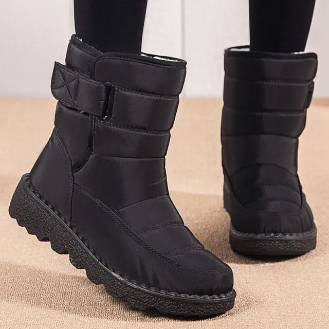 Women's Winter Waterproof Low Heel Ankle Boots Clearance